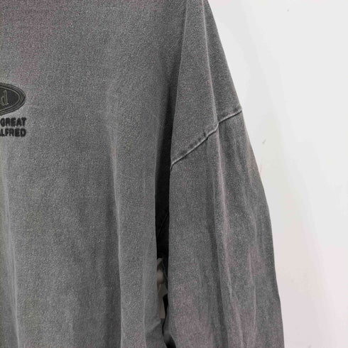 Alfred ダメージ加工フロントロゴ L/S Tシャツ メンズ import:XL