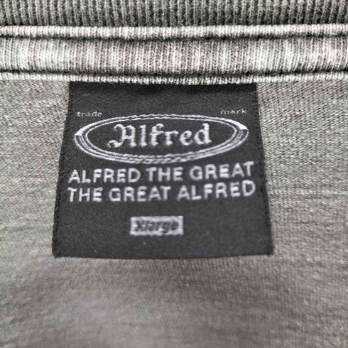 Alfred ダメージ加工フロントロゴ L/S Tシャツ メンズ import:XL