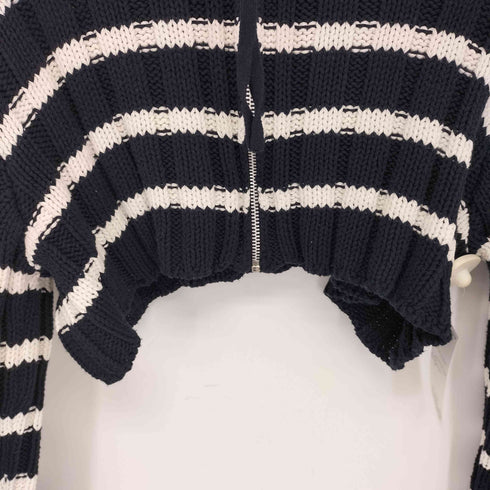 ザラ ZARA ストライプ クロップド ニット カーディガン レディース import:S
