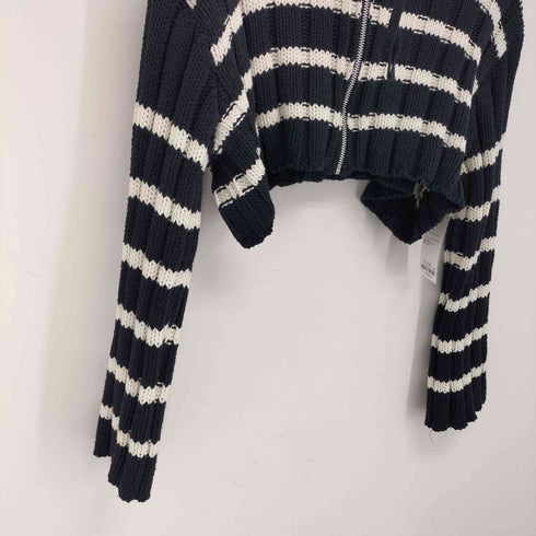 ザラ ZARA ストライプ クロップド ニット カーディガン レディース import:S