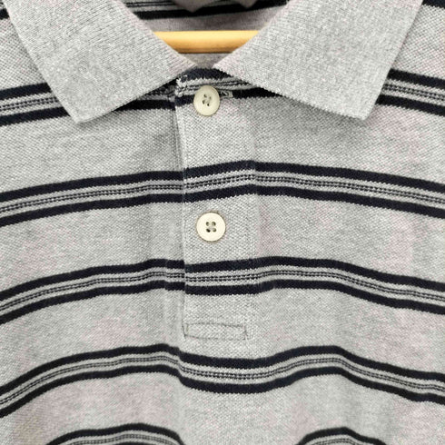 エディーバウアー Eddie Bauer 00S ボーダー鹿の子ポロシャツ メンズ import:XL