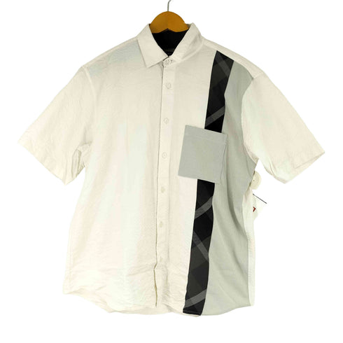 ブラックレーベルクレストブリッジ BLACK LABEL CRESTBRIDGE 異素材切替シアサッカー S/S シャツ メンズ JPN:L