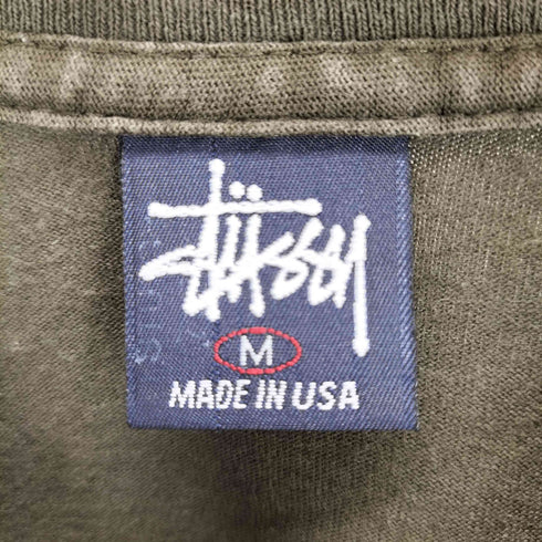 ステューシー Stussy 90s USA製 OLD 紺タグ プリントクルーネックTシャツ メンズ M