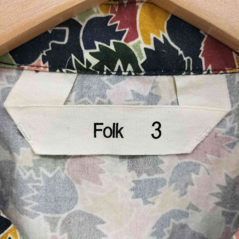 フォーク Folk インド製 幾何学模様 オープンカラーシャツ メンズ JPN:3