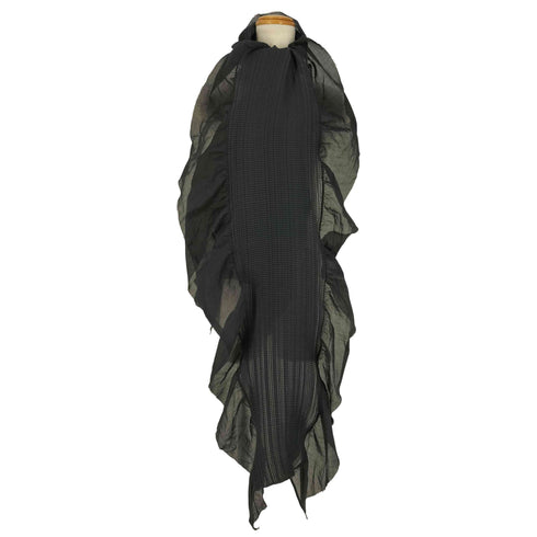 ミー イッセイミヤケ me ISSEY MIYAKE プリーツ 切替 フリル ストール レディース