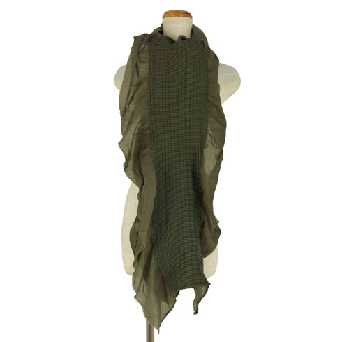 ミー イッセイミヤケ me ISSEY MIYAKE プリーツ 切替 フリル ストール レディース