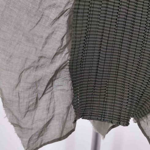 ミー イッセイミヤケ me ISSEY MIYAKE プリーツ 切替 フリル ストール レディース