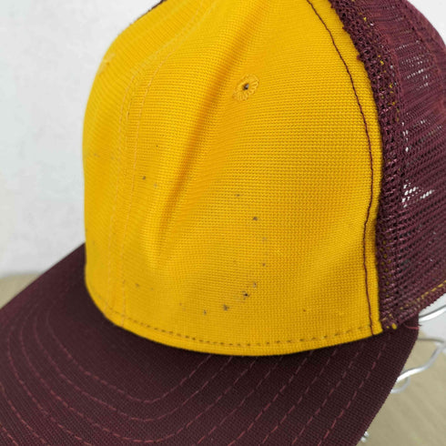 ニューエラ NEW ERA 80s USA製 筆記体ロゴ ツバ裏グリーン メッシュキャップ メンズ medium-large