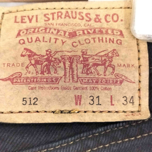 リーバイス Levis 512ブラックデニムパンツ ボタン裏359 メンズ 31/34