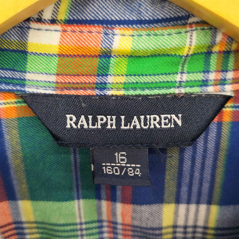 ラルフローレン RALPH LAUREN ポニー刺繍 フリルチェックシャツ レディース 16 160/84