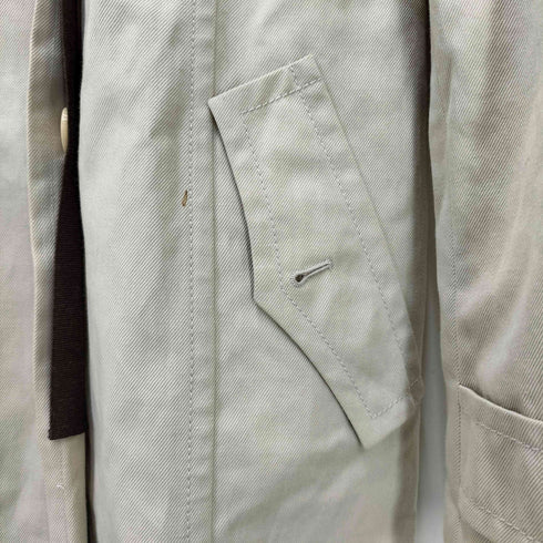 エスマックスマーラ S Max Mara イタリア製 コットンツイル リネン混 比翼 ステンカラー コート レディース EUR:38