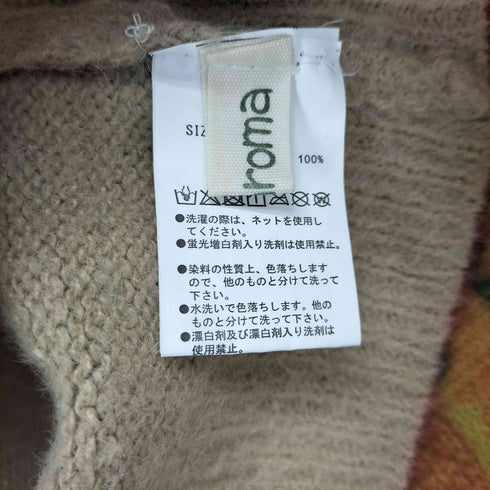 BB aroma 総柄 オールオーバープリントモックネックニット レディース m