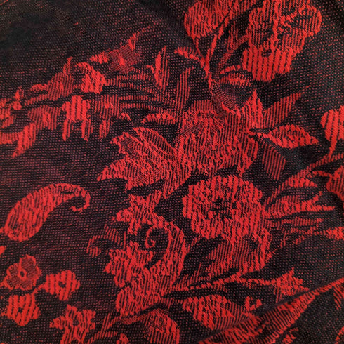 総柄刺繍フリンジサテンストール レディース