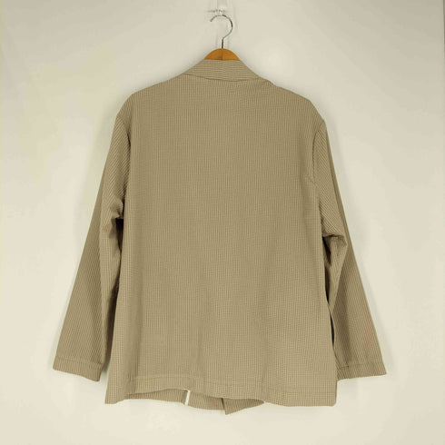 ザラ ZARA シアサッカー チェック ノーカラー ジャケット メンズ import:M