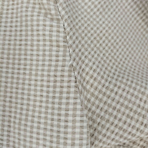 ザラ ZARA シアサッカー チェック ノーカラー ジャケット メンズ import:M