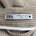 ザラ ZARA シアサッカー チェック ノーカラー ジャケット メンズ import:M