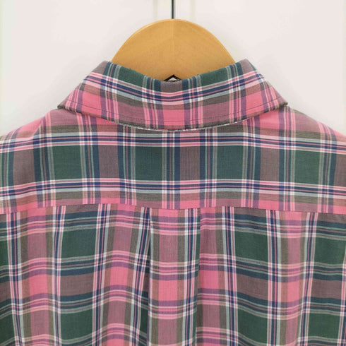チャップスラルフローレン CHAPS RALPH LAUREN 80s コットンポリ チェック柄 L/S レギュラーカラーシャツ メンズ 15 1/2
