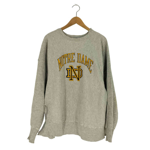 チャンピオン Champion 80s USA製 トリコタグ後期 REVERSE WEAVE リバースウィーブ NOTRE DAME ノートルダム クルーネック スウェット メンズ import:L