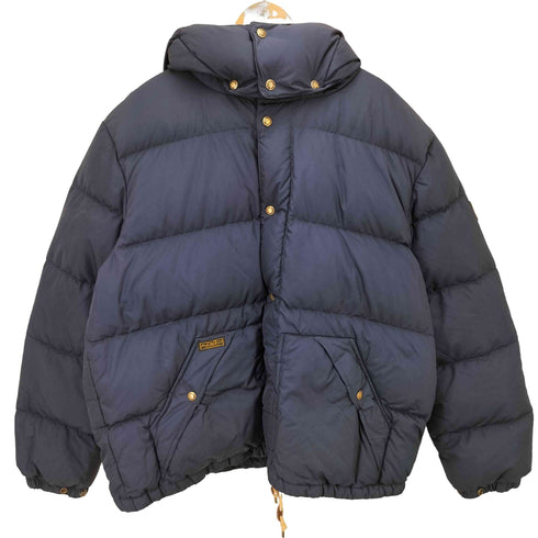 ポロバイラルフローレン Polo by RALPH LAUREN レザー パッチ デタッチャブル フード ジップアップ バッフル ダウンジャケット メンズ import:XXL