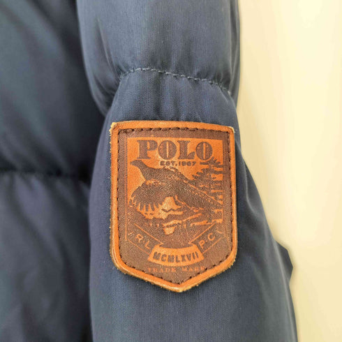 ポロバイラルフローレン Polo by RALPH LAUREN レザー パッチ デタッチャブル フード ジップアップ バッフル ダウンジャケット メンズ import:XXL