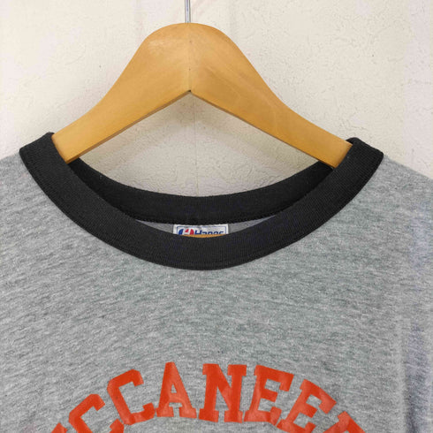 ヘインズ Hanes 80S USA製 アーチロゴ リンガーTee NFL メンズ import:L