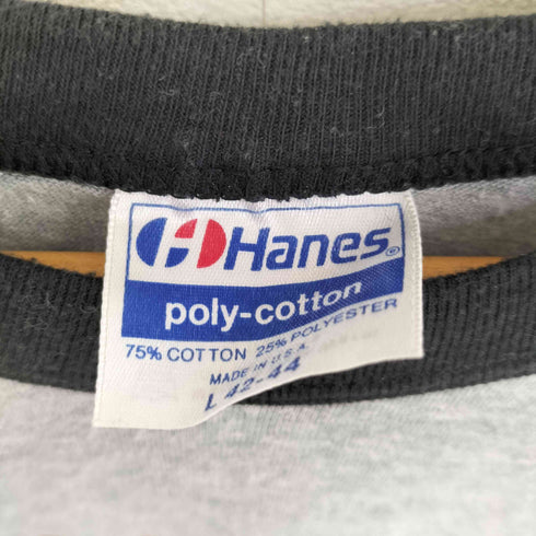 ヘインズ Hanes 80S USA製 アーチロゴ リンガーTee NFL メンズ import:L