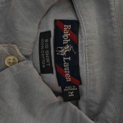 ラルフローレン RALPH LAUREN グアテマラ製 BIG SHIRT ワンポイントポニー刺繍 BD オックスフォードシャツ メンズ M