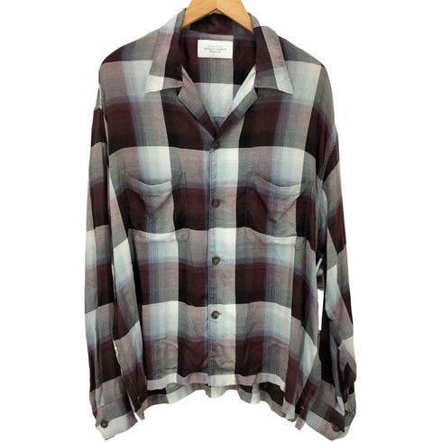 アンユーズド UNUSED 22SS OMBRE CHECK OPEN COLLAR SHIRT オンブレ オープン カラー シャツ メンズ JPN:2