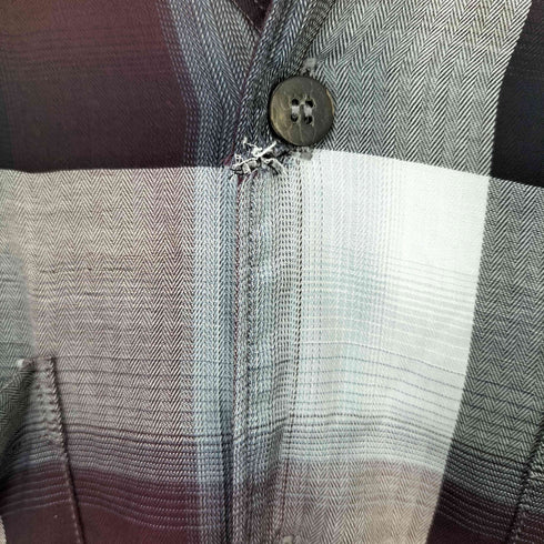 アンユーズド UNUSED 22SS OMBRE CHECK OPEN COLLAR SHIRT オンブレ オープン カラー シャツ メンズ JPN:2