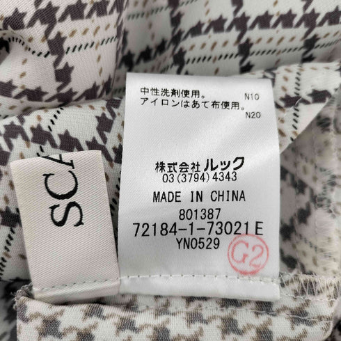 スキャパ SCAPA トリアセートポリ混 バック千鳥格子 長袖ブラウス レディース JPN:42