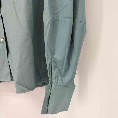 ELFSACK パールボタン ビッグカラーシャツ レディース S