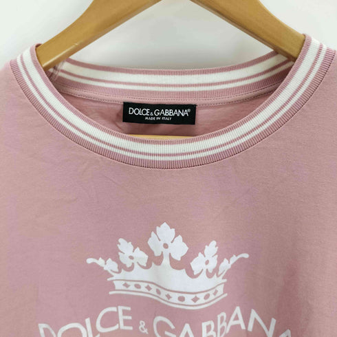 ドルチェアンドガッバーナ DOLCE&GABBANA イタリア製 クラウン プリント トリム 半袖 Tシャツ メンズ EUR:46