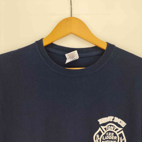 GILDANボディ FIRST DUE AT FARRELLS 122 LADDER ENGINE 220 両面プリント レスキュー隊 S/S クルーネック Tシャツ メンズ import:M