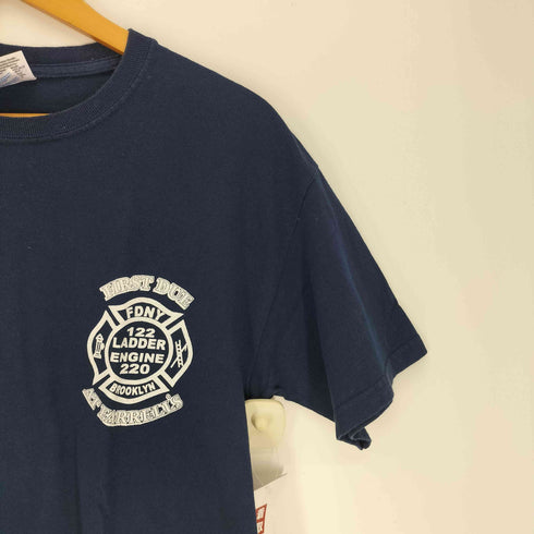GILDANボディ FIRST DUE AT FARRELLS 122 LADDER ENGINE 220 両面プリント レスキュー隊 S/S クルーネック Tシャツ メンズ import:M