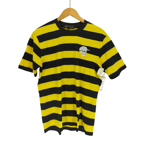ロカウェア Rocawear キャップスカル 刺繍 バックプリント S/S ボーダー クルーネック Tシャツ メンズ import:M