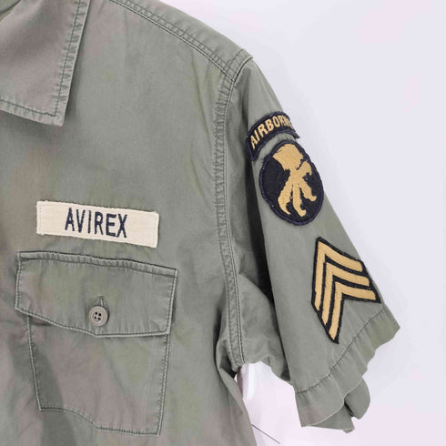 アヴィレックス AVIREX ワッペン 刺繍 フラップポケット S/S ワーク シャツ メンズ import:L
