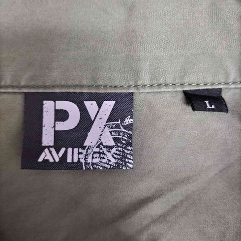 アヴィレックス AVIREX ワッペン 刺繍 フラップポケット S/S ワーク シャツ メンズ import:L