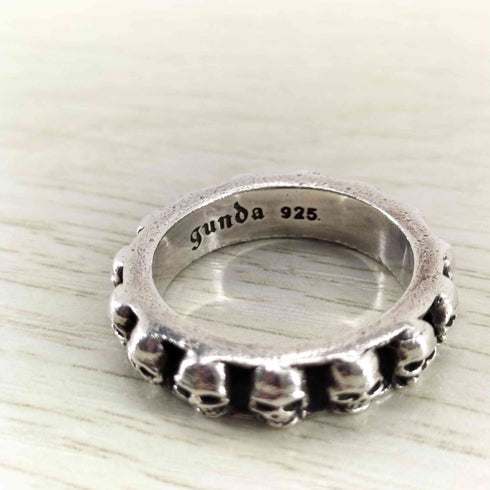 gunda LOOP RING 925刻印 スカルデザインリング メンズ 17号