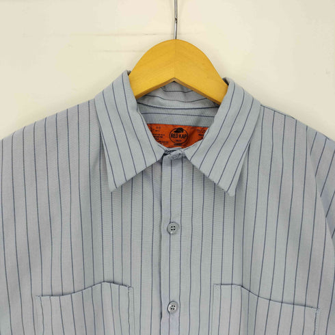 レッドキャップ RED KAP 襟芯 2ポケット ストライプ S/S ワーク シャツ 65/35 ポリ コットン メンズ import:L