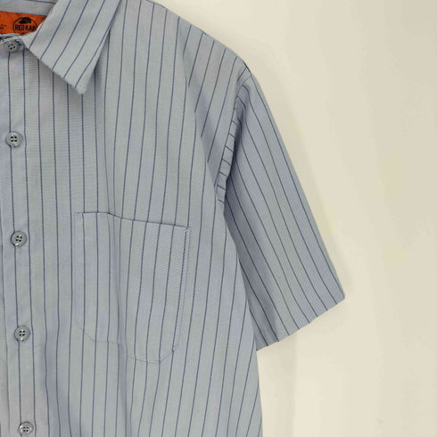 レッドキャップ RED KAP 襟芯 2ポケット ストライプ S/S ワーク シャツ 65/35 ポリ コットン メンズ import:L