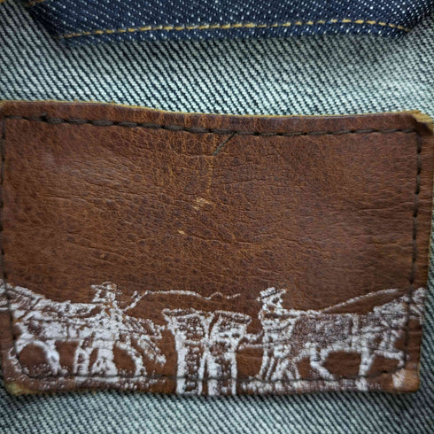 リーバイス Levis Capital E USA製 SLIM TRACKER 4th デニム トラッカー ジャケット イエロー オレンジ ステッチ メンズ import:XL