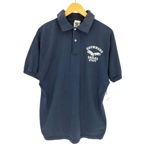 90S USA製 アメリカンフットボール イーグル 両面プリント スタッフ S/S ポロシャツ メンズ import:L