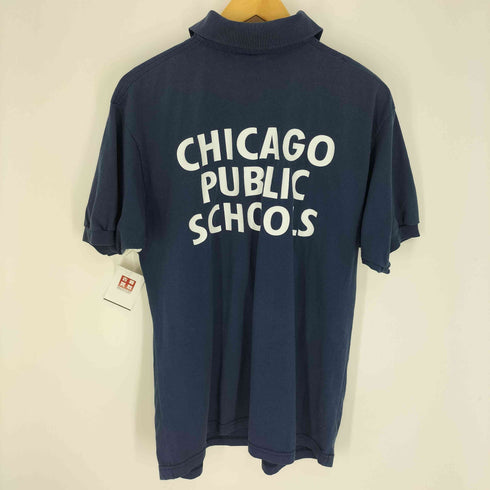 90S USA製 アメリカンフットボール イーグル 両面プリント スタッフ S/S ポロシャツ メンズ import:L