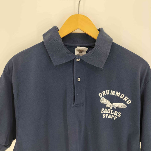 90S USA製 アメリカンフットボール イーグル 両面プリント スタッフ S/S ポロシャツ メンズ import:L