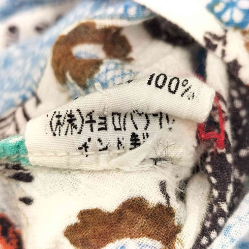 インド綿 ブロックプリント 花柄ブラウス レディース