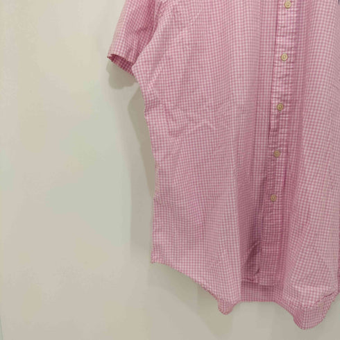 ラルフローレン RALPH LAUREN ポニー刺繍 ギンガムチェック柄 ボタンダウン ショートスリーブシャツ メンズ import:XL