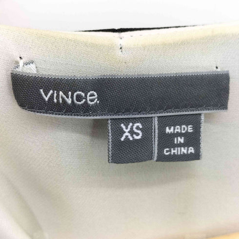 ヴィンス VINCE シルク100 バイカラー ノースリーブワンピース レディース import:XS