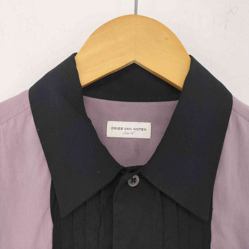 ドリスヴァンノッテン DRIES VAN NOTEN 2トーンプリーツシャツ メンズ 46