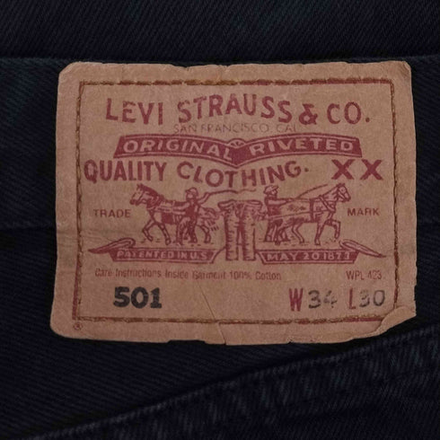 リーバイス Levis 90~00s 501 ユーロ ボタンフライ ブラックデニムパンツ メンズ 34×30