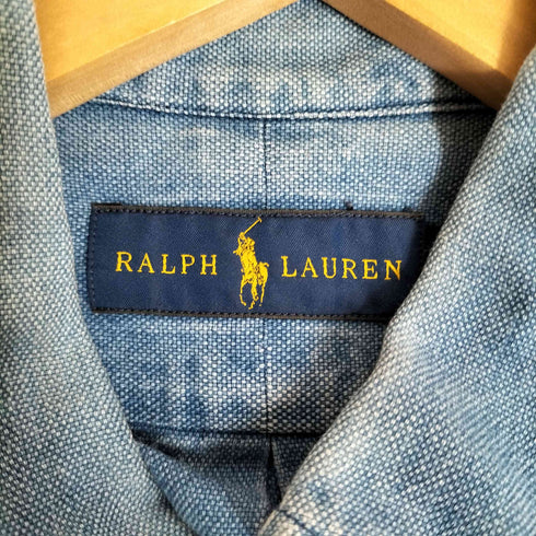 ラルフローレン RALPH LAUREN ポニー刺繍 ボタンダウン デニムシャツ メンズ import:XL